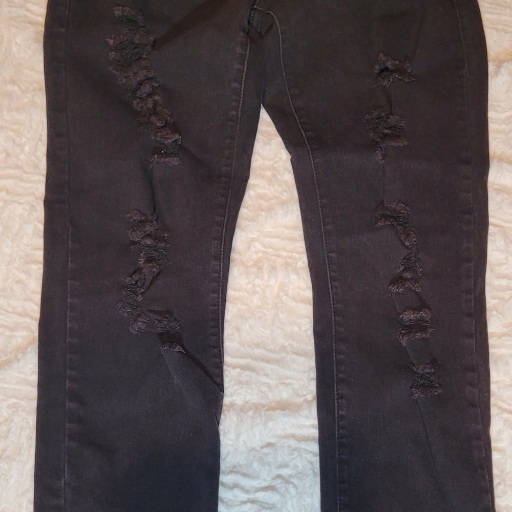 Distressed Black Jeans